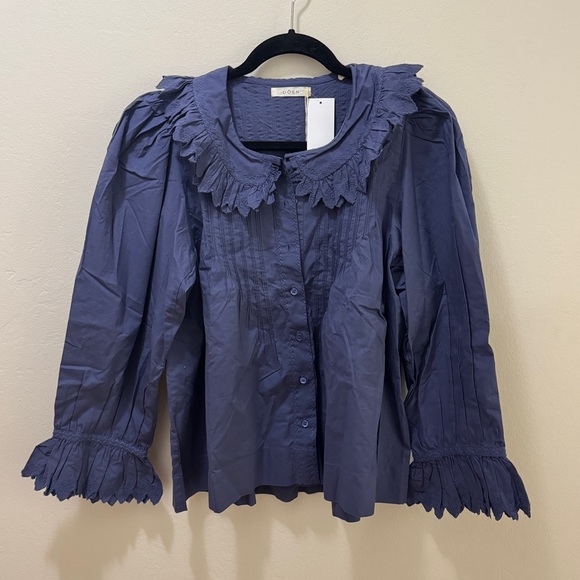 Doen Blue Ruffled Blouse - Picture 3 of 4